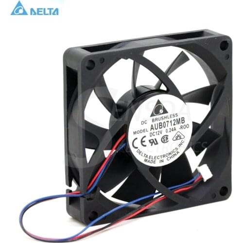 For delta AUB0712MB 7015 70mm 7cm DC 12V 0.24A 4Wire PWM DC Brushless Cooling Fan