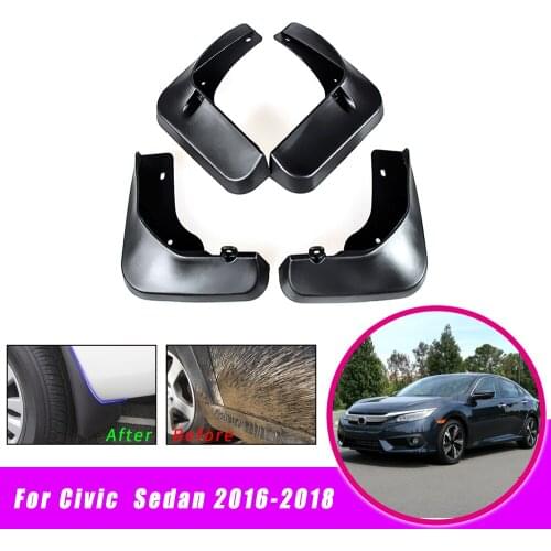 Car Mud Flaps Mudguards For Honda CIVIC Sedan 2016 2017 2018 Front Rear Splash Mudguards Car Fender Styling Fittings Accessories