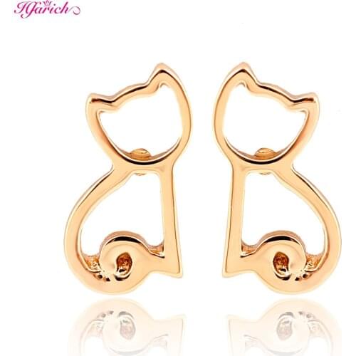 Hfarich New Arrival Cute brincos Animal Cat Earring Small Earrings for Women Party Earrings EY-E113