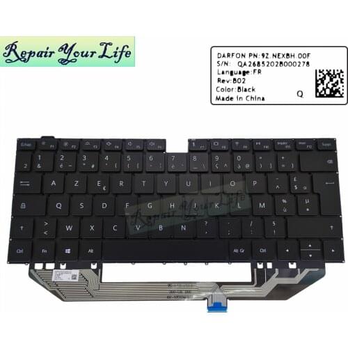 AZERTY French Backlit Keyboard for Huawei MateBook X PRO 2019 MACH-W19 W19C W29BL W19L laptop Keyboards Euro 9Z.NEXBH Original