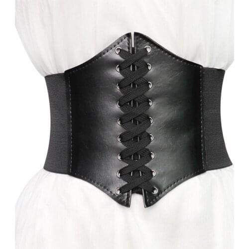 Womens Corset Body Shapewear Sexy Wide Leather Belt Cummerbunds Strap Belts for Women High Waist Slimming Corsets and Bustiers