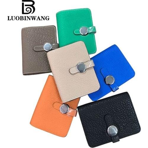 Genuine Leather small cute purse Fashion Hasp coin wallet Square luxury designer mini money bag High Capacity Card Holders