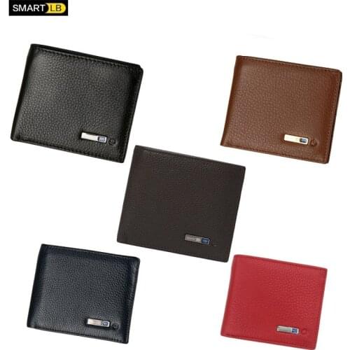 New Fashion Business Genuine Leather Wallet Bluetooth Anti-lost Alarm Wallet Smart Anti-theft Cowhide Coin Purse Card Holder