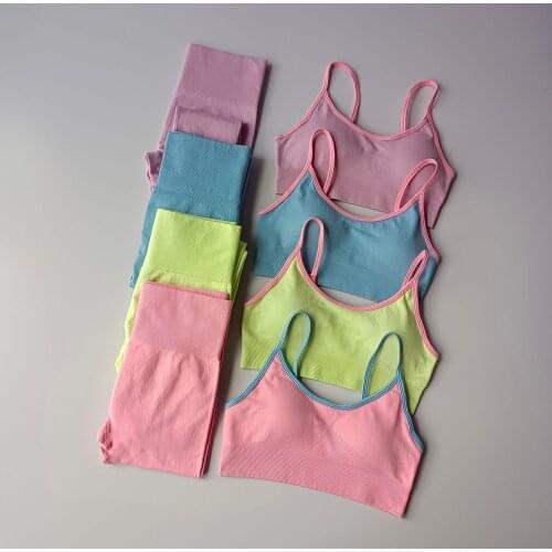 2PCS/Set Women Fitness Yoga Sets Newest Seamless Sports Suits High Waist GYM Fitness Pants Sportswear Workout Bra+Leggings