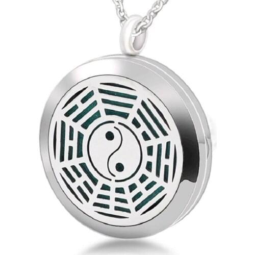 Magnetic Stainless Steel Aromatherapy Necklace Jewelry Gossip Graphics Perfume Locket Pendant Essential Oil Diffuser Jewelry