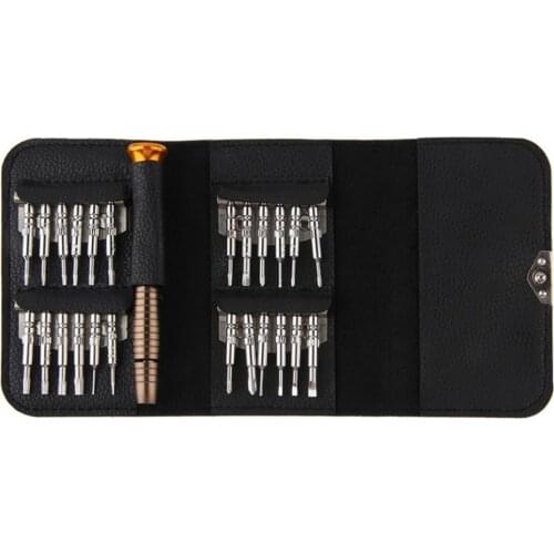25-In-1 Multi-Function Leather Case Screwdriver Combination Set Mobile Phone Laptop Camera Watch Disassemble Maintenance Tool