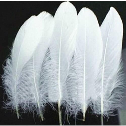 New Stylish Hot Sale 500pcs/lot 15-20cm white Natural Feather Goose For Craft/ Hats/Floral Arrangement Material Accessories
