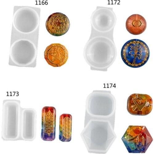 Faceted Orgonite Resin Pendant Mold Crystals Stones Orgone Silicone Resin Mold