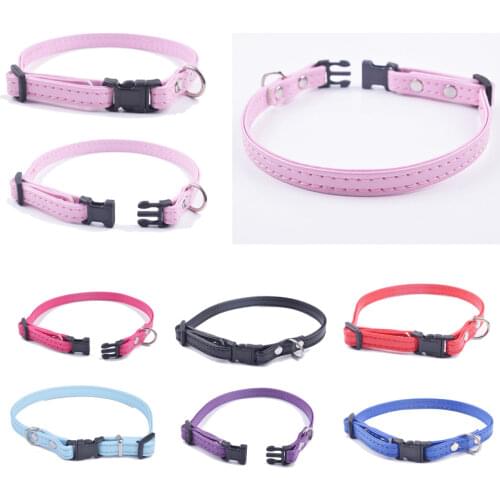 9Colors Dog Collars Pu Leather Basic Collar Pet Dog Supplies Chihuahua Puppy Accessories Adjustable Pet Products for Dog