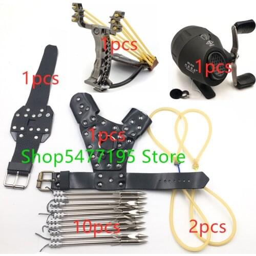 Fish Hunting Slingshot Set Equipped With High-quality Fishing Reel Outdoor Sports Big Power Slingshot