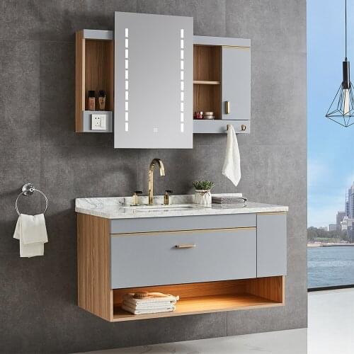 With HD mirror and large storage main cabinet home goods bath vanity unit