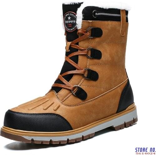 Boots High Quality Split Leather Boots Women Winter Botas Mujer Mid-Calf Rubber Wanterproof Motorcycle Boots