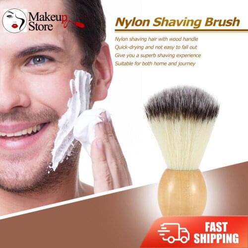 Wood Handle Men Facial Beard Brush Beard Cleaner Safe Hair Shaving Brush Household Facial Brush