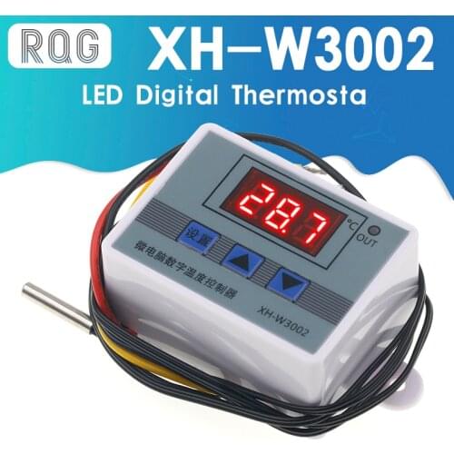 XH-W3002 220V /12V Digital LED Temperature Controller 10A Thermostat Control Switch Probe with waterproof sensor W3002
