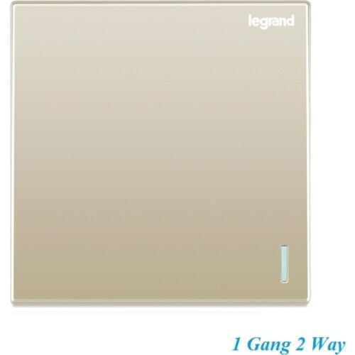 High Quality Elegant Milan Gold Large Panel Wall Switch With Fluorescence1 Gang Double Control Minimalism Stylish Light Switch