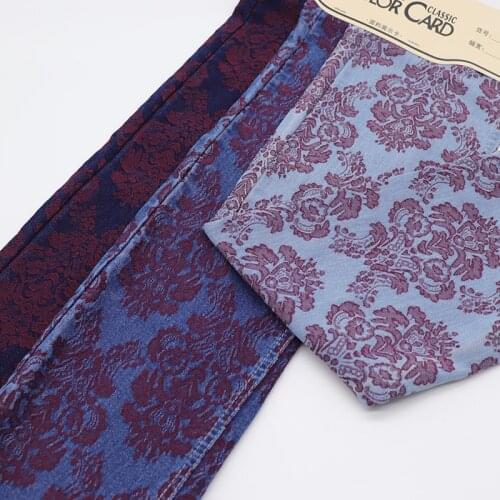 Jacquard washed denim stretch garment fabric