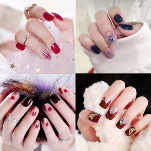 24pcs Sweater To Wear Short Style Suitable For Office Home French Womens Manicure Winter And Autumn Wearable Full Cover