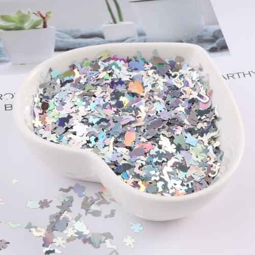 10g/Pack Ultrathin laser silver Shape Sequins for Nail art PET Color Nail art wedding dress mobile phone shell art accessories