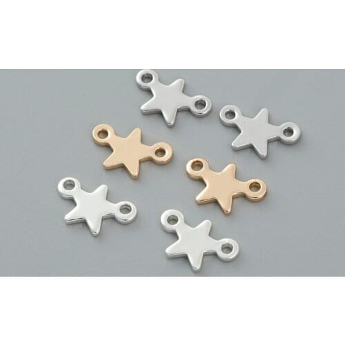 10 metal copper five-pointed star pendant connectors suitable for DIY handmade jewelry bracelet necklace making