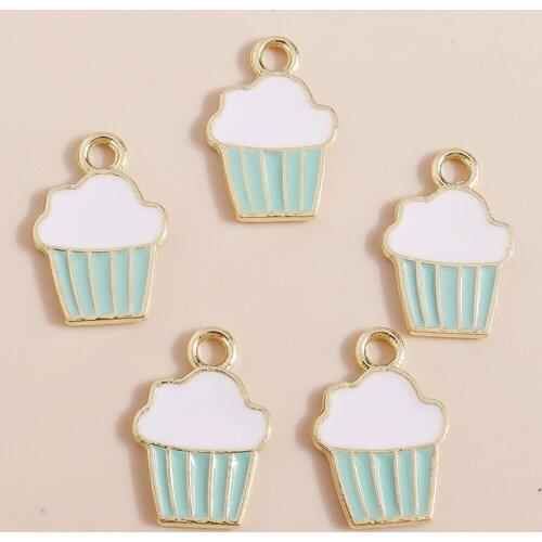 10pcs 11*16mm Enamel Zinc Alloy Charms Summer Drink Ice Cream Charms for Necklaces Earrings Pendants DIY Jewelry Making Craft