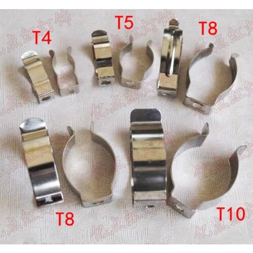 200PCS T4/T5/T6/T8 Tube Holder Metal Material LED Fluorescent Tube Lamp Bracket U Clips Easy Install