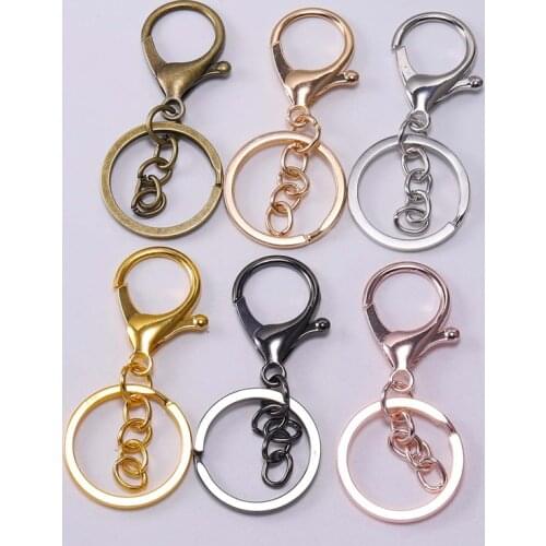 5pcs/lot Key Ring 30mm Keychain Long 70mm Lobster Clasp Key Hook Keyrings For Jewelry Making Finding DIY Key Chains Accessories