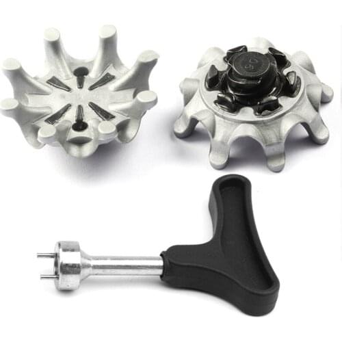 56 pcs /Lot Grey Golf Shoes Spikes with Wrench Turn Fast Twist Replacement for Golf shoes