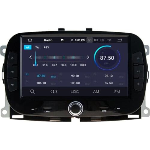 7" Android 10.0 OS Car Multimedia Navigation GPS Radio System Player for Fiat 500 2016-2020 with Full Video Output Support