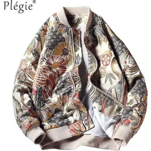 Plegie Embroidery Baseball Jacket Fashion Streetwear 2019 Autumn Winter Zipper Bomber Jacket 4XL 5XL Plus Size Coats And Jackets