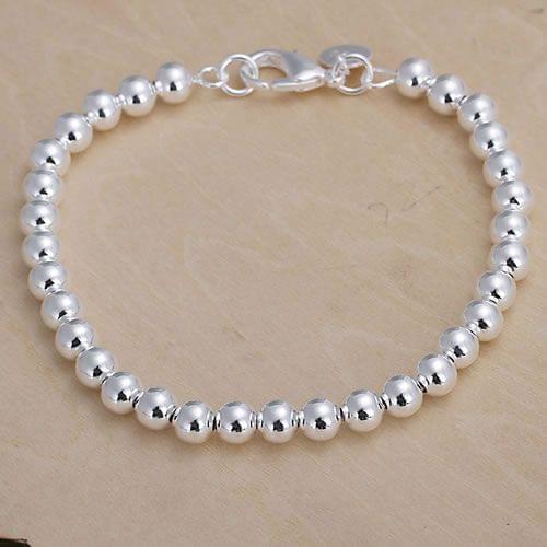 H114 Silver Color Bracelets For Women Nice High Quality Fashion Jewelry 6mm Beads Bracelet /adbaiuia Augajlna
