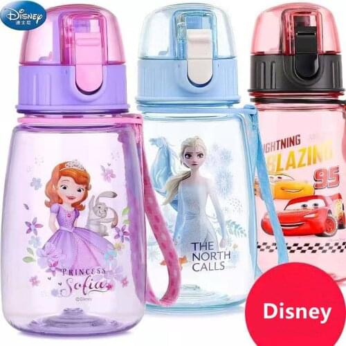 Disney Child Water Tritan Cup Mickey Mouse Frozen Straw Cup Straight Drink Cup Student Marvel Sofia baby water bottle for kids