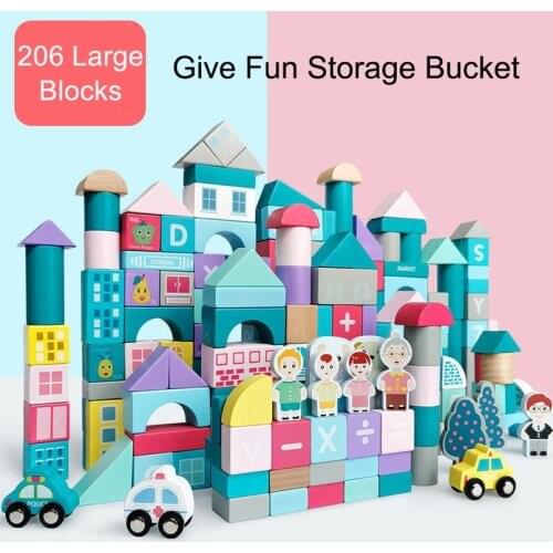 Baby Toys Wooden Wooden Jenga Castle Building Block Toys Educational Stacking Game 3-6 years Old Puzzle Wood Assembly