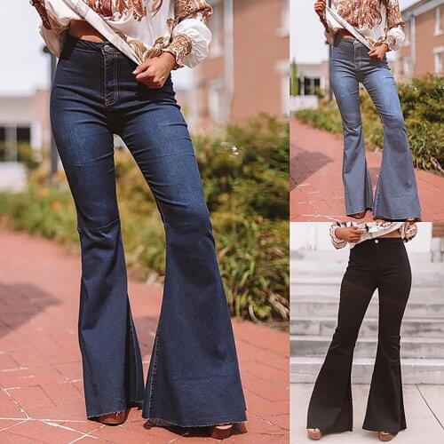 SAGACE Stretch show thin flare pants High Waist Stretch show thin flare pants jeans 2021 summer trend shows high and thin pants
