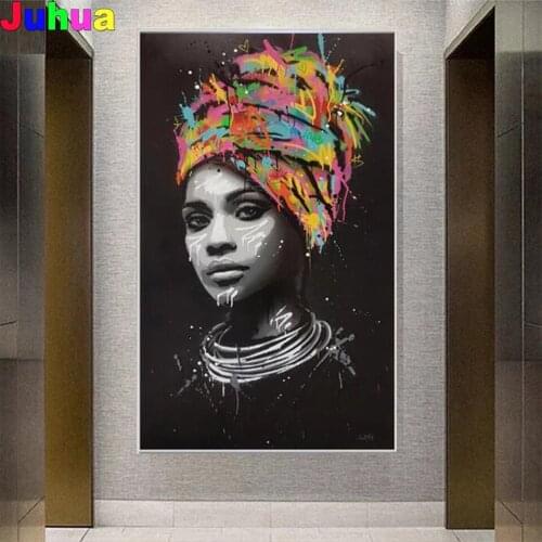 Graffiti Black African Woman 5D diy Diamond Painting full drill diamond embroidery mosaic diamond stitch home decor