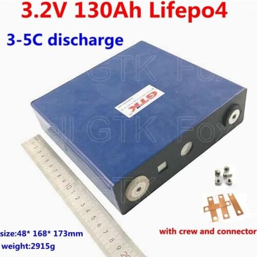 GTK 3.2V 130Ah LiFePO4 Long LifeCycles 3500 Times Max 3C 120Ah For 12V Solar Energy Storage Battery pack photovoltaic