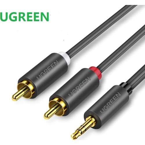 Ugreen RCA 3.5mm Jack Cable Two RCA Male to 3.5 mm Male Audio Cable Aux Cable for Home Theater Headphone PC