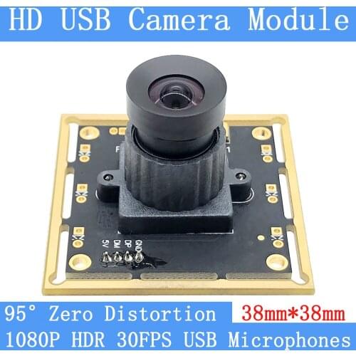 2MP HDR 95° Zero Distortion Surveillance Camera 1080P Full Hd MJPEG 30FPS High Speed CCTV Linux UVC Android USB Camera Module