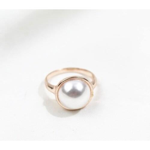 Fashion jewelry gold metal heart pearl rings for women