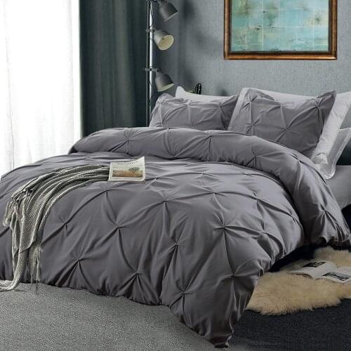 Pinch Pleat Bedding Set Cotton Super Soft Duvet And Pillowcases Comforter Bedding Sets Queen King Size Bed Cover Set