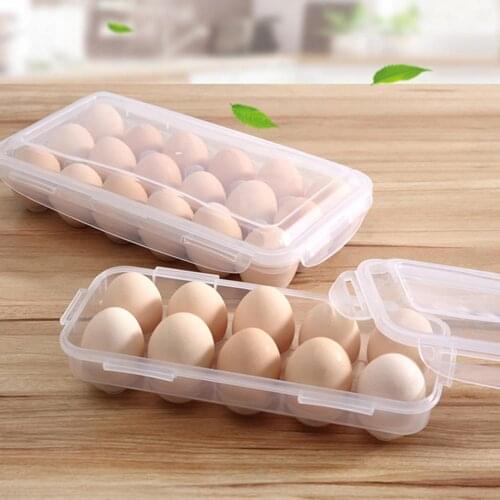 Egg Storage Case Holder Box Fridge Freezer Eggs Storage Boxes Bins Organization Egg Storage Box 10/18Grid Food Container Kitchen