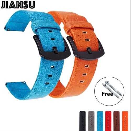 Leather Strap For Samsung Galaxy Watch 3 45mm 41mm/Active 2 46mm/42mm Gear S3 Frontier 20mm 22mm Bracelet For Huawei GT 2 Strap