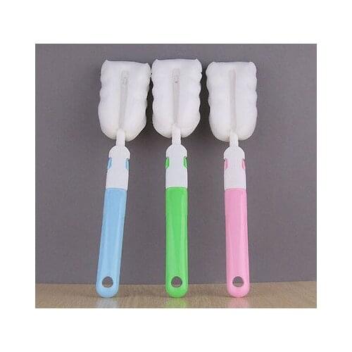 Kitchen Handle Sponge Brush Bottle Baby Cup Glass Washing Cleaning Cleaner Tool