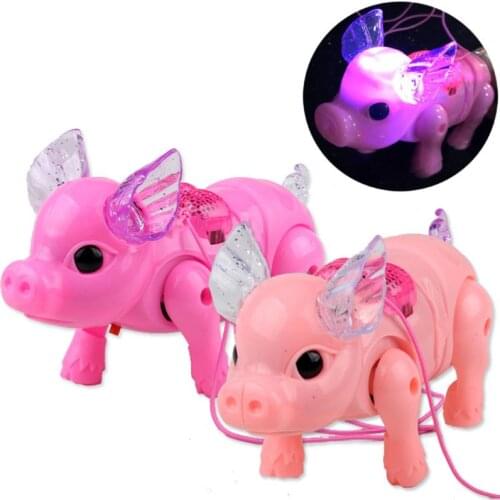 Cute Dreamy Pig Pet With Light Walk Music Electronic Pets Robot Toys For Kids Boys Girls Gift BX0D