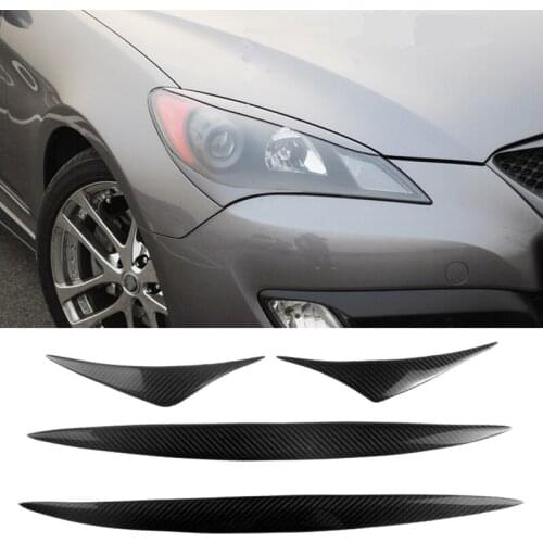 For Rohens Coupe 2009-2012 Carbon Fiber Car Sticker Front Headlights Eyebrow Eyelid Trim Cover Accessories
