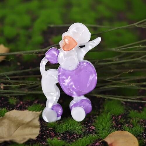 New Acrylic Dog Brooches Pins For Women Kids Lovely Animal Cocker Spaniel With Glasses Brooch Pins Lapel Badges Fashion Jewelry