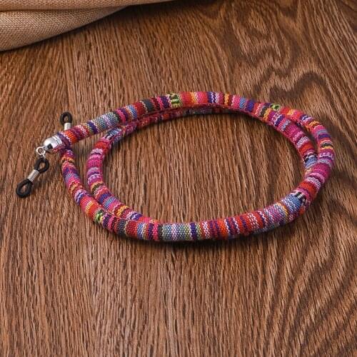 Boho Cotton Sunglasses Strap Eyeglass Chain Cord Reading Glasses Chain String Holder Neck Cord Eyewear Glasses Necklace