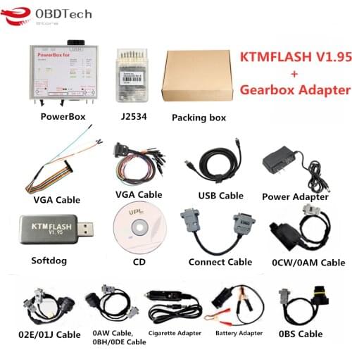 KTMflash V1.95 ECU Programmer & Transmission Power Upgrade Tool Support V-A-G DQ200 DQ250 & 271 MSV80 MSV90 with Gearbox Adapter
