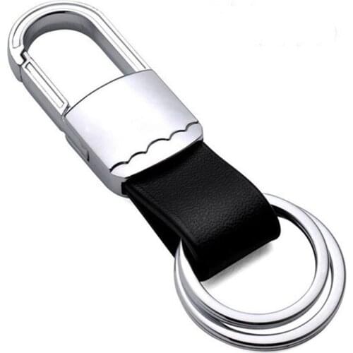 Simple Design Leather Keychain Key Chain for Men Women Fashion Punk Art Alloy Bag Door Car Key Ring Holder Buckle Jewelrys