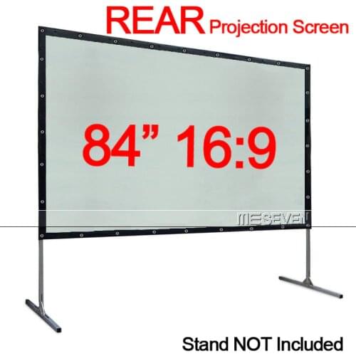 84 Inches 16:9 Simple Wall Mounted PVC Rear Projection Screen Fabric Fast Fold for Any 3D HD DLP Projectors