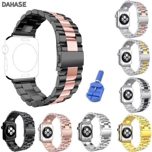 For Apple Watch Series 4/3/2/1 Band 44mm 40mm 42mm 38mm Stainless Steel Strap for iWatch Metal Links Watchband with Tool